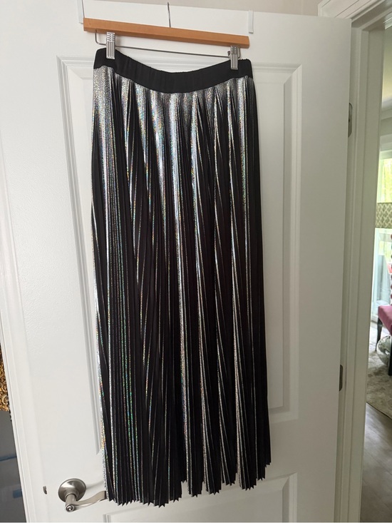 Balmain Dresses & Skirts - Balmain Black Holographic Pleated Pull-On Maxi Skirt